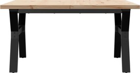 vidaXL Τραπεζάκι Σαλονιού Πλαίσιο Y Μασίφ Πεύκο/Ατσάλι