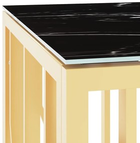 vidaXL Τραπέζι Σαλονιού Χρυσό 110x45x45 εκ. Ανοξείδωτο Ατσάλι &amp; Γυαλί
