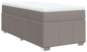 Κρεβάτι Boxspring με Στρώμα Taupe 100 x 200 εκ. Υφασμάτινο - Μπεζ-Γκρι