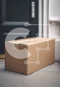 Intra Συλλεκτικό Ξύλινο Παζλ Plywood  4mm - Καφέ χάρτινο κουτί στην μπροστινή πόρτα Σε Ξύλινο Κουτί - Διαστάσεις: 10x10 cm – 25 κομμάτια