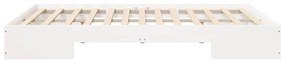 vidaXL Κρεβάτι δαπέδου Λευκό 160 x 200 cm Μασίφ ξύλο πεύκου