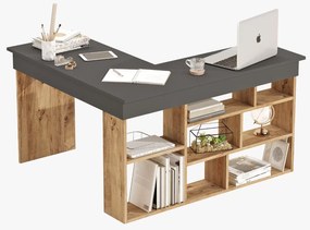 Γραφείο γωνιακό "VIANA" σε χρώμα atlantic pine/ανθρακί 115x120x72