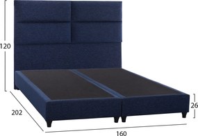 ΚΡΕΒΑΤΙ MILO ΑΠΟ ΜΠΛΕ ΥΦΑΣΜΑ HM616.08 ΓΙΑ ΣΤΡΩΜΑ 160x200 εκ.