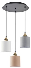 SE21-BR-10-3BL-SH123 MAGNUM FLEX White, Grey,Brown Shade Pendant +