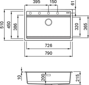 Elleci Best 130 - Νεροχύτης Κουζίνας Γρανίτη 79x51 - K96 Kera