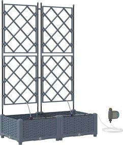 vidaXL Γλάστρα Κήπου 2 pcs Ανοιχτό Γκρι Ατσάλι