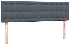 Box Spring Κρεβάτι με στρώμα Σκούρο γκρι 140x220 cm Βελούδινο - Γκρι