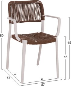 ΠΟΛΥΘΡΟΝΑ ΕΞ.ΧΩΡΟΥ STRIDER HM6391.01 ΛΕΥΚΟ ΠΟΛΥΠΡΟΠΥΛΕΝΙΟ--ΚΑΦΕ ΣΧΟΙΝΙ 57x53x80Υεκ.