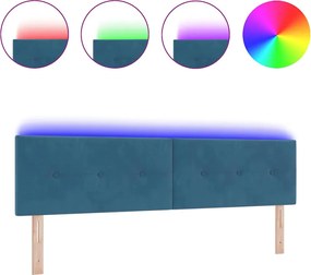 vidaXL LED κεφαλάρι με φώτα λωρίδας LED Μπλε 180 cm Πολυεστέρας