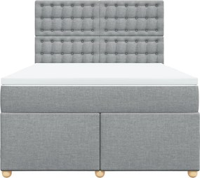 vidaXL Κρεβάτι Boxspring με Στρώμα Αν. Πράσινο 160x200εκ Υφασμάτινο