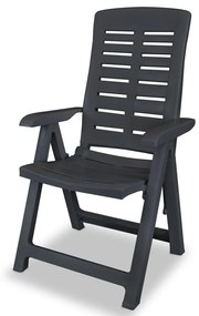 vidaXL Καρέκλες Κήπου Ανακλινόμενες 4 τεμ. Ανθρακί Πλαστικές