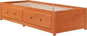 vidaXL Κρεβάτι ημέρας χωρίς στρώμα Καφέ κεριού Στερεό ξύλο πεύκο