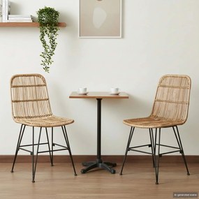 vidaXL Καρέκλα τραπεζαρίας 2 pcs Φυσικό 41 x 55 x 85 εκ.