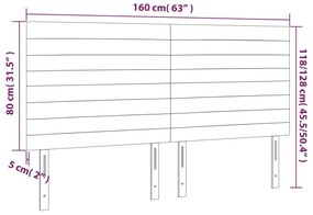 Κεφαλάρι Κρεβατιού LED Ροζ 160x5x118/128 εκ. Βελούδινο - Ροζ
