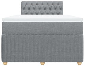 vidaXL Κρεβάτι Boxspring με Στρώμα Ανοιχτό Γκρι 120x200 εκ. Υφασμάτινο