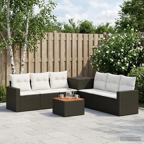 vidaXL Σετ Καναπέ 8 τμχ. Μαύρο και Κρεμ Λευκό 55 x 55 x 37 εκ