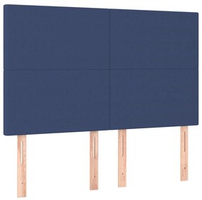 vidaXL Κρεβάτι Boxspring με Στρώμα &amp; LED Μπλε 140x190 εκ. Υφασμάτινο