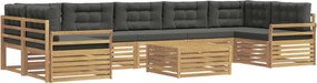 vidaXL Σειρά Καναπέ Εξωτερικού 8 pcs Άσπρο και Ανθρακί