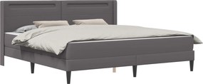 vidaXL Σκελετός κρεβατιού με στρώμα Γκρι 180 x 200 cm Τεχνητό Δέρμα