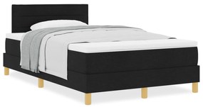 vidaXL Κρεβάτι με Στρώμα Μαύρο 120x200 cm Ύφασμα