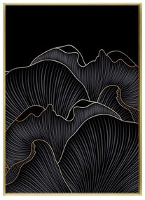 Κάδρο Σε Καμβά Mets 2 022867 51,5x71,5xH3,5cm Black-Gold Κάθετοι Ξύλο, Καμβάς