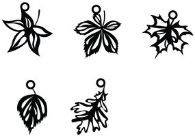 Σετ των 3 Intra απο ξύλο plywood 3mm-4mm πάχος Φθινοπωρινό Σκουλαρίκι με Φύλλο , Φθινοπωρινό Φύλλο Δρυς Δίασταση 3x3 cm INTRAFABR-80929718