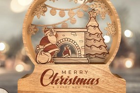 Σετ των 3 Intra απο ξύλο plywood 3mm-4mm πάχος Χριστουγεννιάτικη ΚΡΥΣΤΑΛΙΚΗ ΜΠΑΛΑ Multilayer  Δίασταση 4x4 cm INTRAFABR-19170714