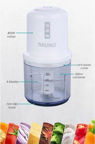 Πολυκόφτης BRUNO BRN-0066 500ml 400W με 4 λεπίδες και αντιολισθητική βάση