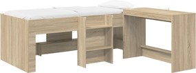 vidaXL Κρεβάτι με Γραφείο 2 τμχ. Sonoma Δρυς Επεξεργασμένο Ξύλο
