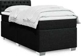 vidaXL Κρεβάτι Boxspring με Στρώμα Μαύρο 100 x 200 εκ. Υφασμάτινο
