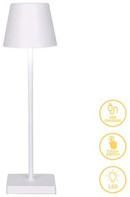 Επιτραπέζιο φωτιστικό αφής LED Brave pakoworld επαναφορτιζόμενο λευκό Φ10x35εκ Model: 009-000110