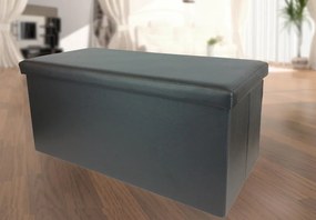 ΣΚΑΜΠΟ ΜΕ ΑΠΟΘΗΚΕΥΤΙΚΟ ΧΩΡΟ ΜΑΥΡΟ ΔΕΡΜΑ 76X38X38CM