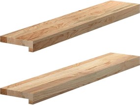 vidaXL Περβάζια Παραθύρων 2 τεμ. Ακατέργαστα 80x15x2 εκ. Μασίφ Δρυς
