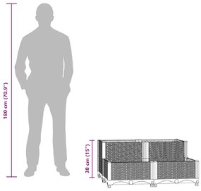 vidaXL Ζαρντινιέρα 80 x 80 x 38 εκ. από Πολυπροπυλένιο