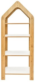 Ραφιέρα Montessori Zoilen II φυσικό-λευκό-μπλε mdf 50x30x120εκ 50x30x120 εκ.