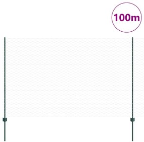 vidaXL Φράχτης με Στήλες. Πράσινο 1.6 x 100 m Ατσάλι