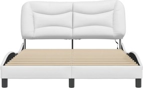 vidaXL Πλαίσιο κρεβατιού με LED χωρίς στρώμα Hvar Λευκό 140x200 εκ.