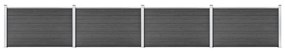 Σετ Πάνελ Περίφραξης Μαύρο 699 x 105 εκ. από WPC - Μαύρο