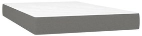 vidaXL Κρεβάτι Boxspring με Στρώμα &amp; LED Σκ.Γκρι 120x200 εκ Υφασμάτινο