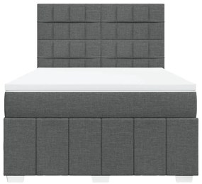 ΚΡΕΒΑΤΙ BOXSPRING ΜΕ ΣΤΡΩΜΑ ΣΚΟΥΡΟ ΓΚΡΙ 140X200 ΕΚ ΥΦΑΣΜΑΤΙΝΟ 3293992