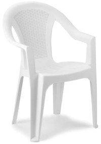 Πολυθρόνα Ischia από πολυπροπυλένιο σε χρώμα λευκό 54x56x81εκ. - 0053256