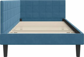 VidaXL Κρεβάτι Γωνίας Μπλε 100 x 200 cm Βελούδο
