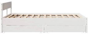 vidaXL Σκελετός Κρεβ. Χωρίς Στρώμα Λευκό 135x190 εκ Μασίφ Πεύκο