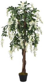 vidaXL Γλισίνια Τεχνητή 1260 Φύλλα Πράσινο / Λευκό 180 εκ.