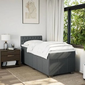 vidaXL Κρεβάτι Boxspring με Στρώμα Σκούρο Γκρι 80x200 εκ. Υφασμάτινο