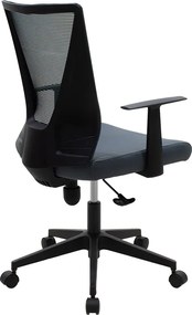 Καρέκλα γραφείου Ghost pakoworld με ύφασμα mesh χρώμα μαύρο - γκρι