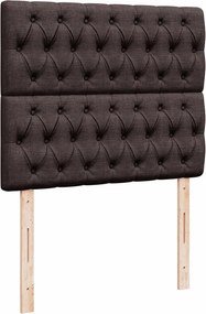 vidaXL Κρεβάτι Boxspring με Στρώμα Σκούρο Καφέ 120x190 εκ Υφασμάτινο