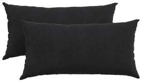 vidaXL Μαξιλάρι Καναπέ 2 pcs Μαύρο 80 x 40 cm Υφασμάτινο Κορντουρά