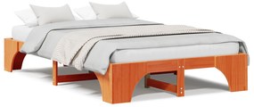 vidaXL Καφέ Κρεβάτι 120x200 cm από Μασίφ Ξύλο Πεύκου