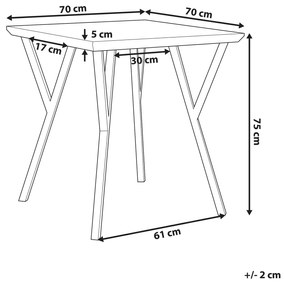 Τραπέζι Berwyn 1162, Μαύρο, Ανοιχτό χρώμα ξύλου, 75x70x70cm, 15 kg, Ινοσανίδες μέσης πυκνότητας, Μέταλλο | Epipla1.gr